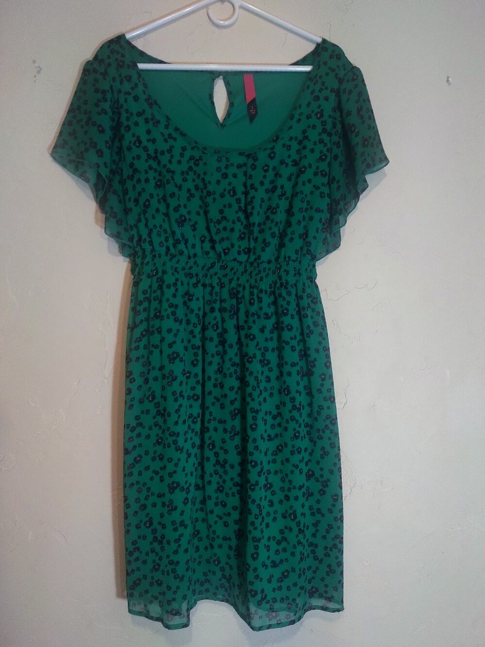 Pure Energy Floral Print Green Dress